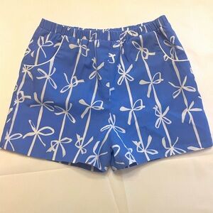 The Beaufort Bonnet Shirley Shorts in Barbados Blue with White Braselton Bows